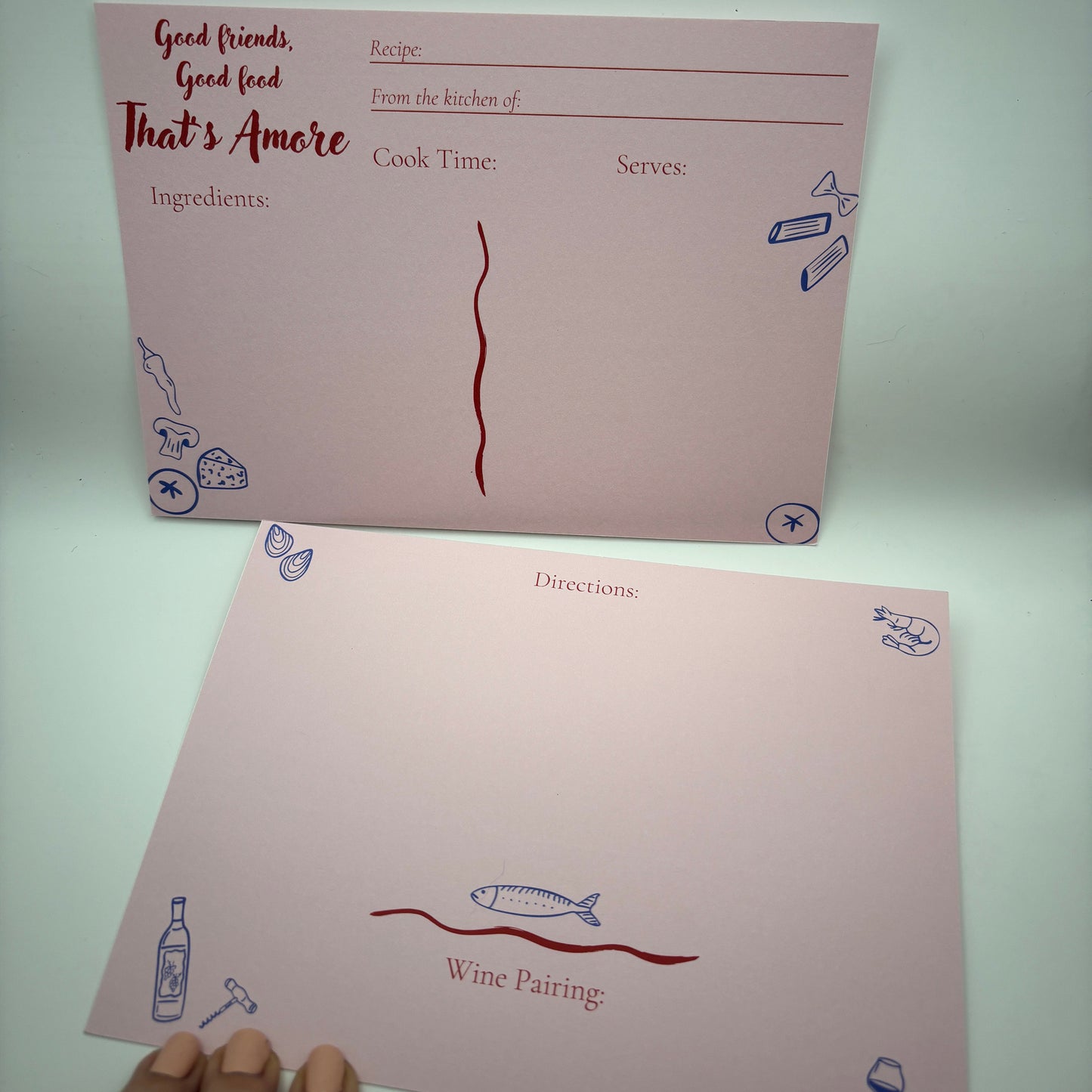 Editable Canva recipe card template with Italian dinner party theme