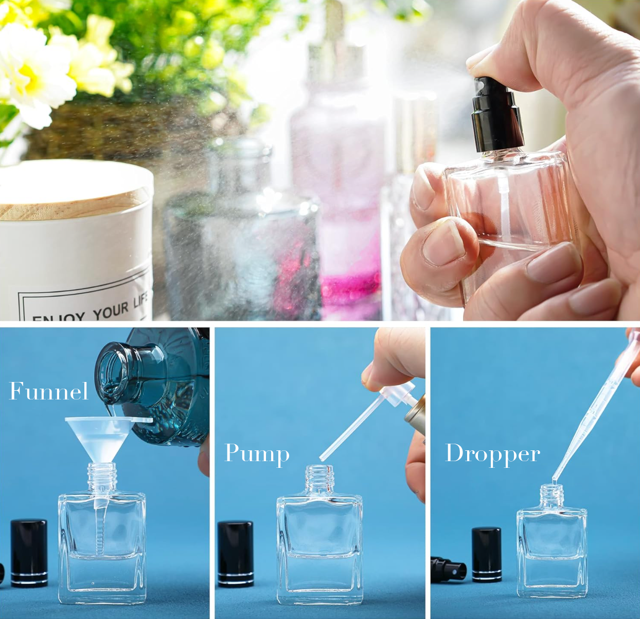 Engraved Perfume Bottle - Refillable Travel-Size Perfume Bottles Personalized with Initial