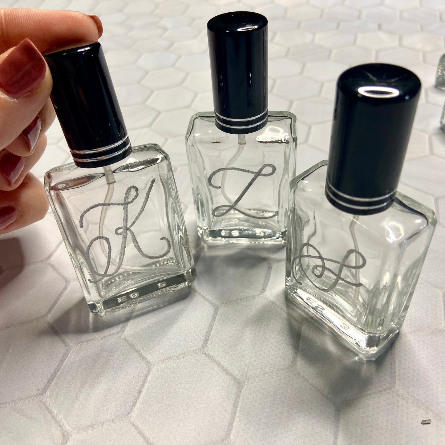 Engraved Perfume Bottle - Refillable Travel-Size Perfume Bottles Personalized with Initial