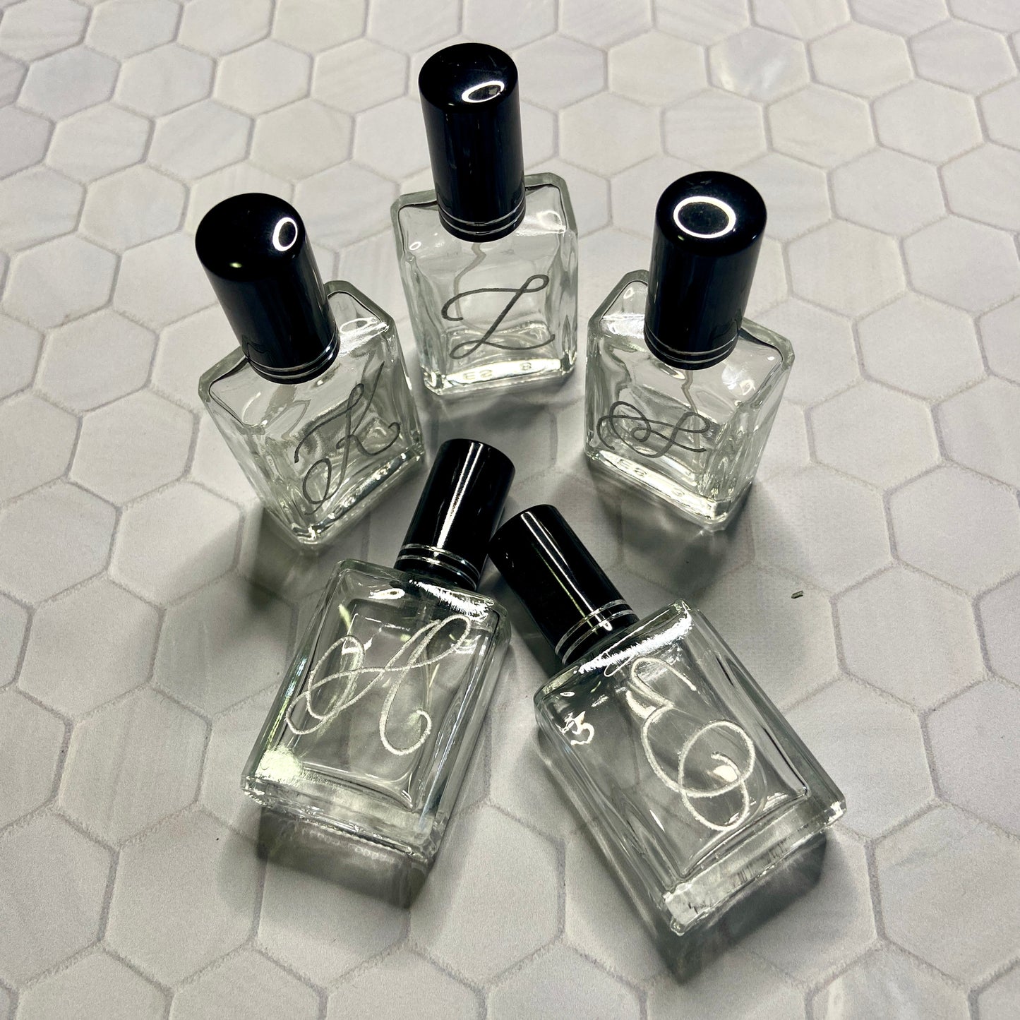 Engraved Perfume Bottle - Refillable Travel-Size Perfume Bottles Personalized with Initial