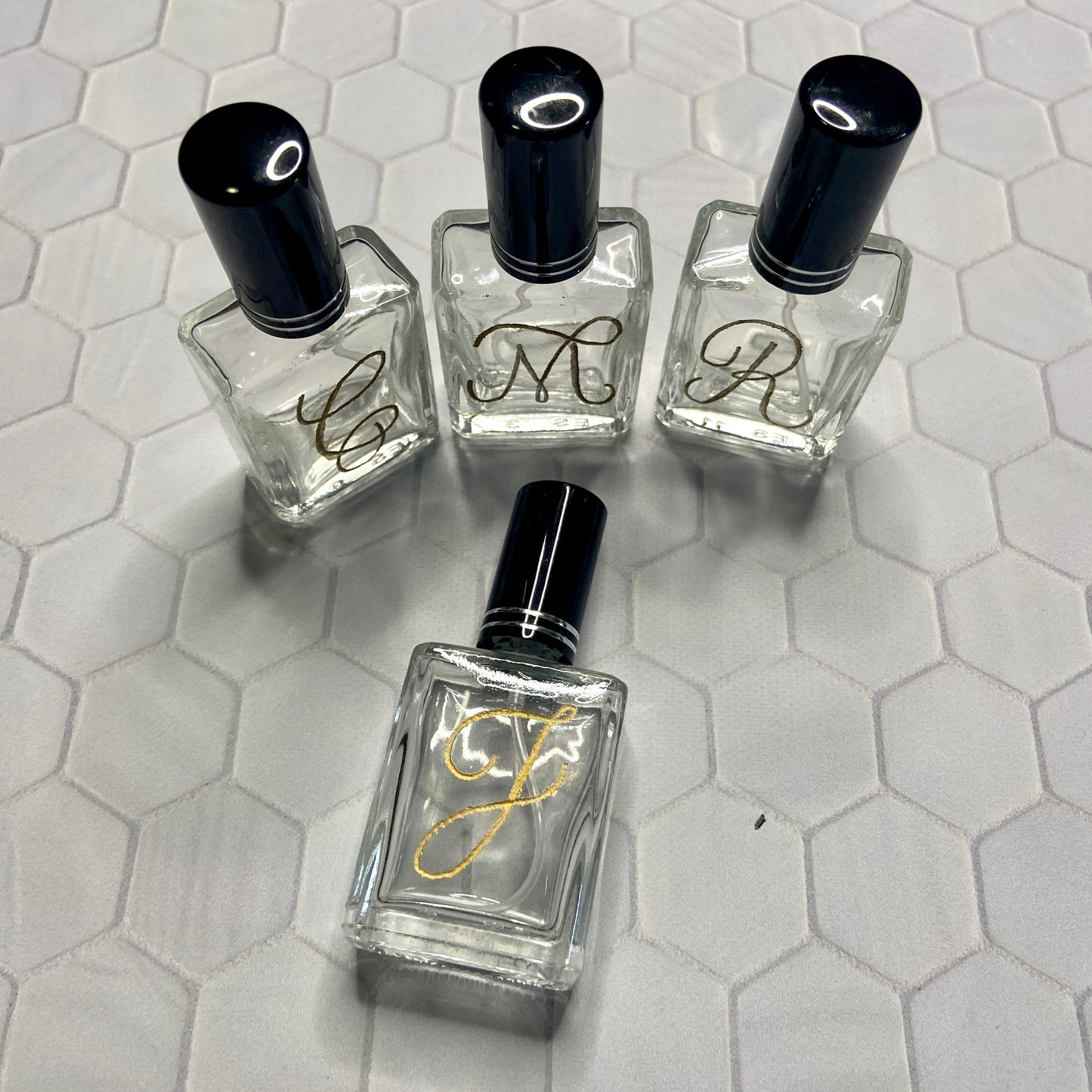 Engraved Perfume Bottle - Refillable Travel-Size Perfume Bottles Personalized with Initial