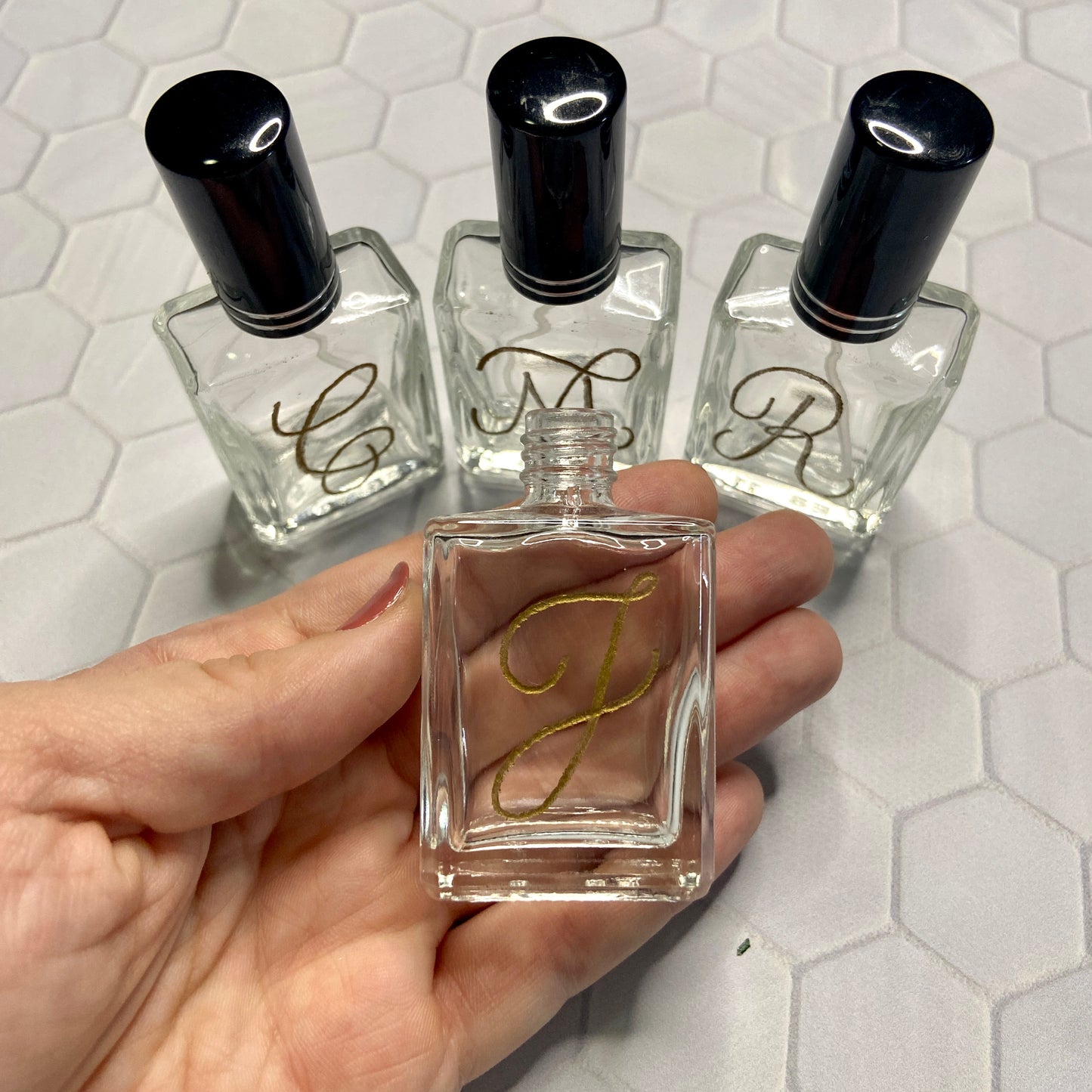 Engraved Perfume Bottle - Refillable Travel-Size Perfume Bottles Personalized with Initial