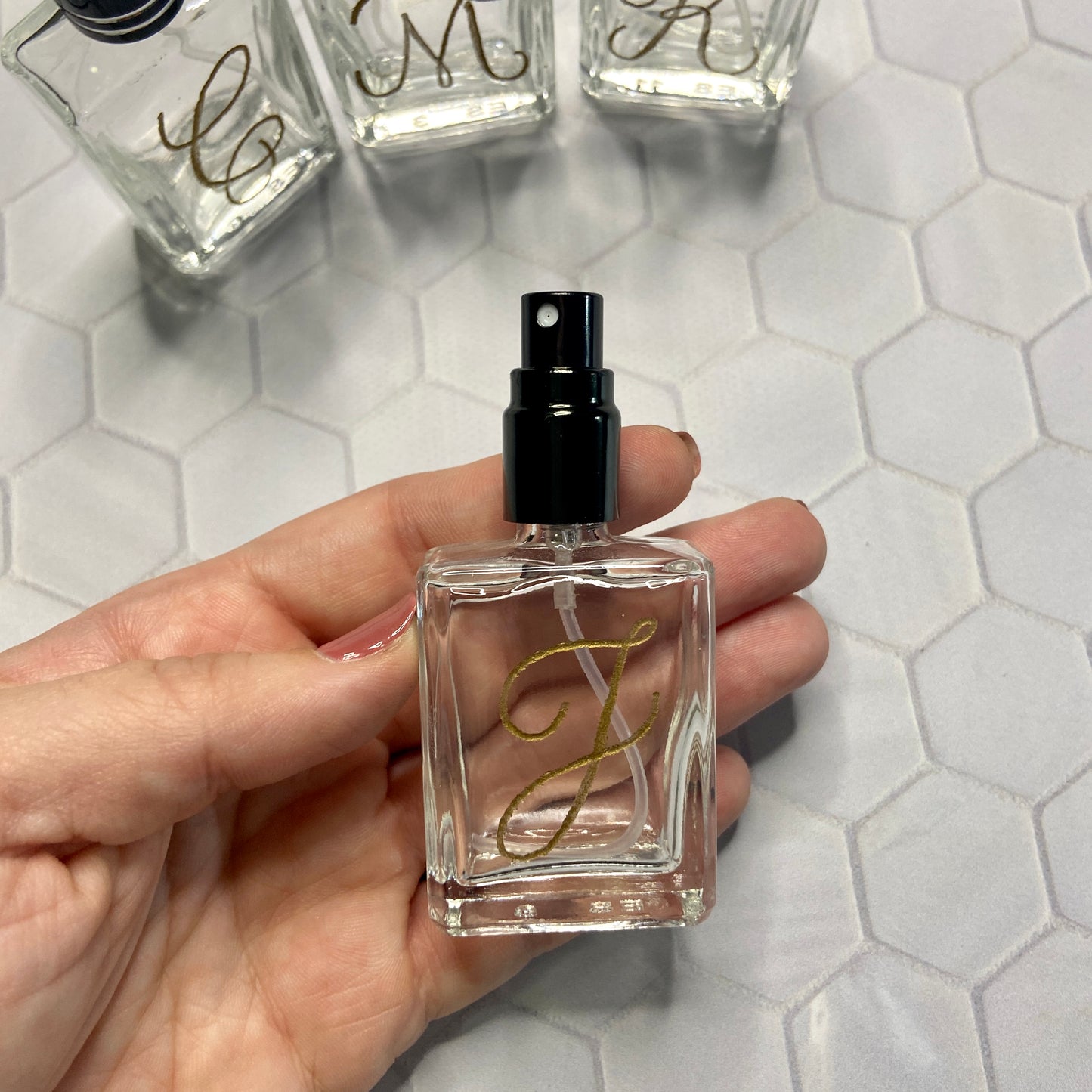 Engraved Perfume Bottle - Refillable Travel-Size Perfume Bottles Personalized with Initial