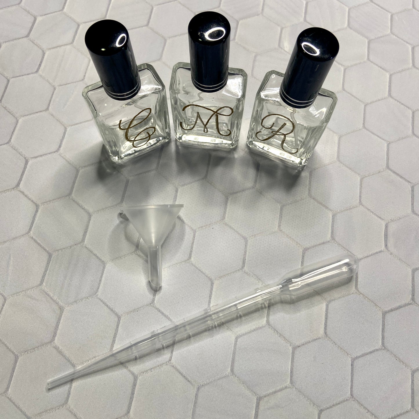 Engraved Perfume Bottle - Refillable Travel-Size Perfume Bottles Personalized with Initial