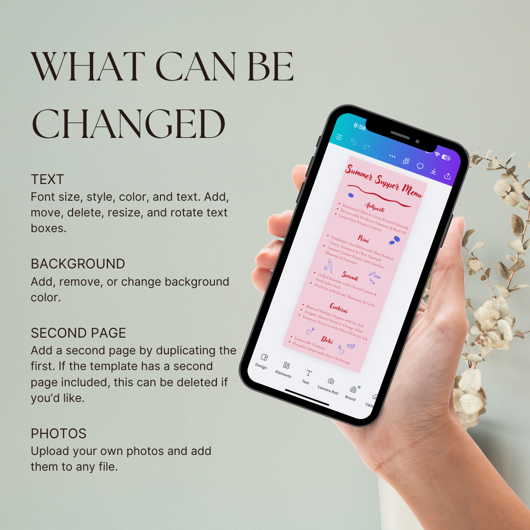 Step-by-step guide showing how to edit, download, and print your template on mobile phone