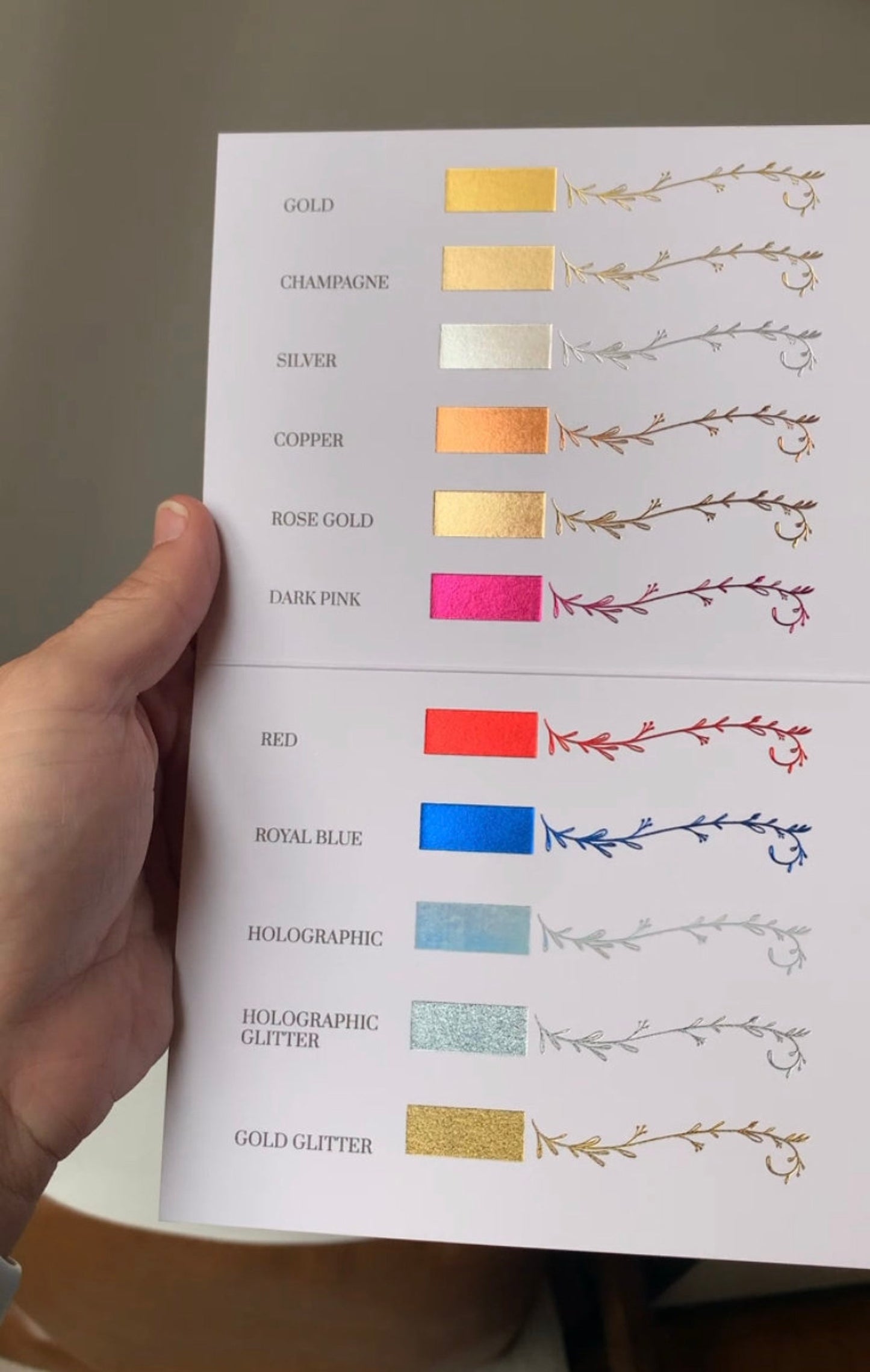 5x7 Green Eucalyptus Wedding Invitation - FOIL