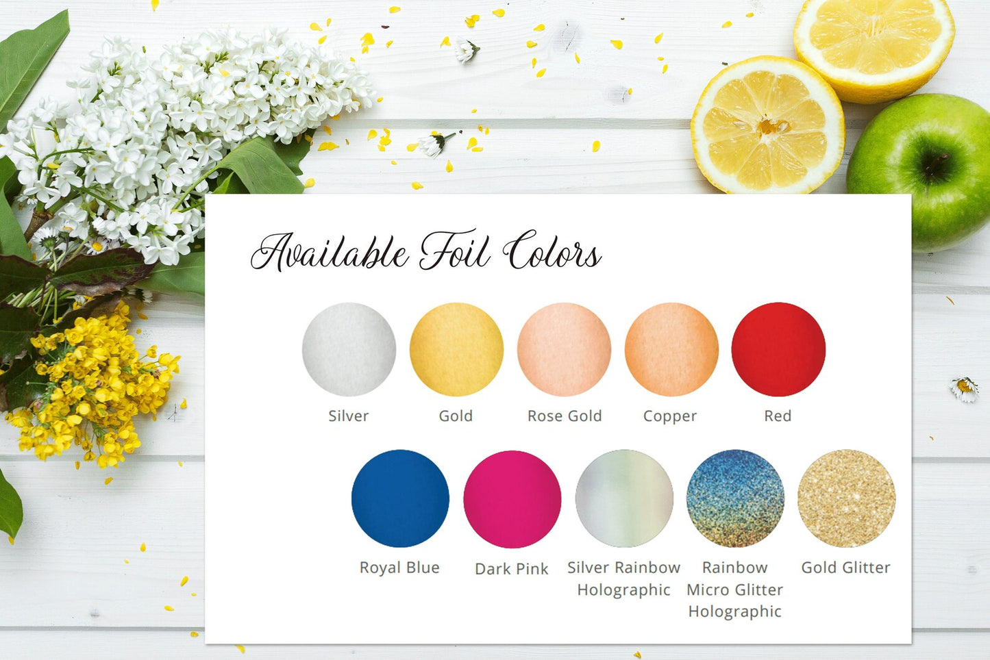 5x7 Green Eucalyptus Wedding Invitation - FOIL