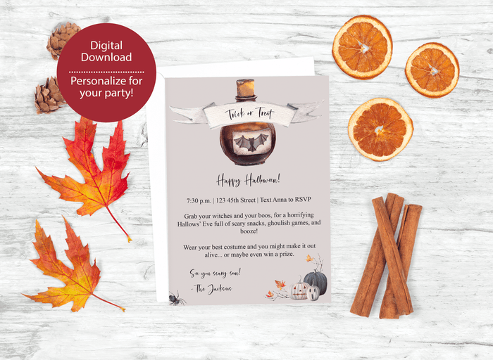 Halloween Party Invitation Digital Download
