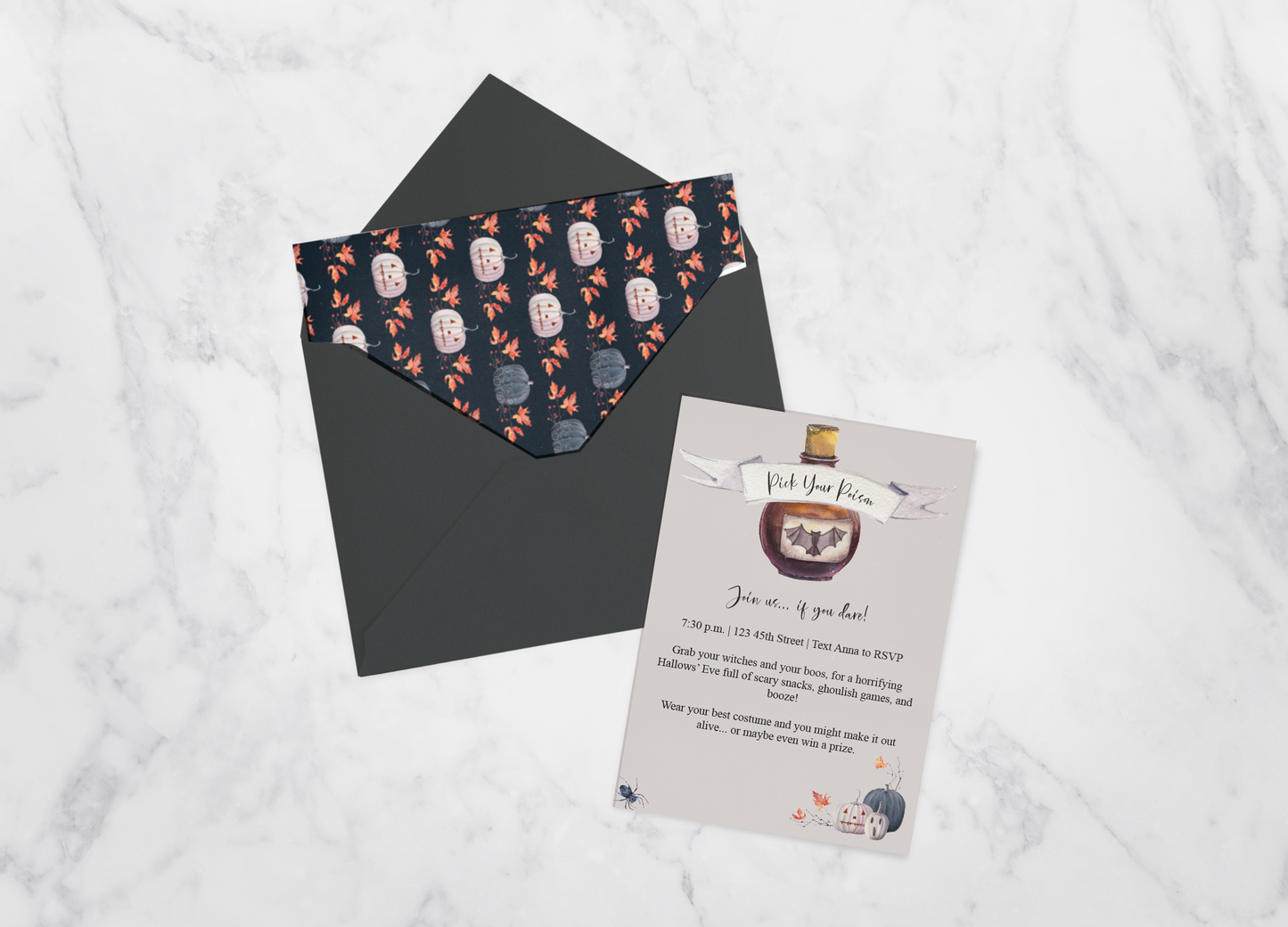 Customize and download Halloween party invitation invite