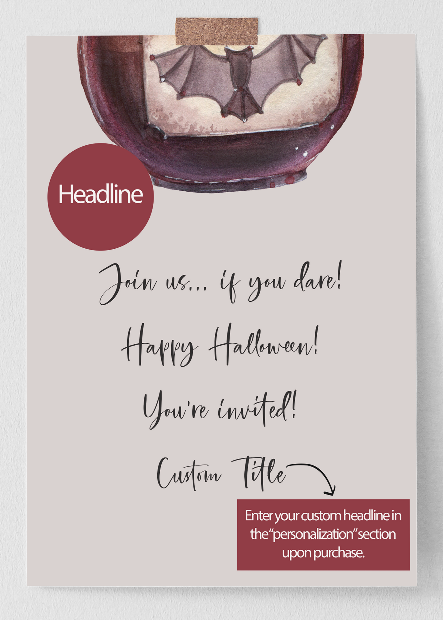 Customize Halloween Party Invite Headline