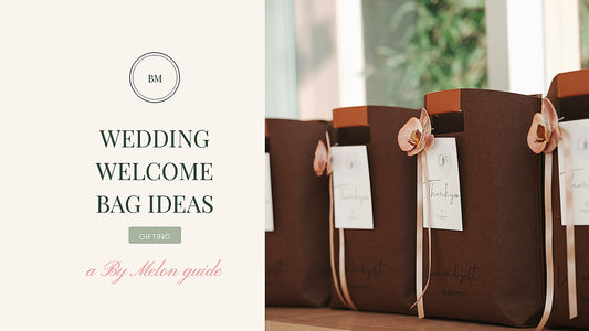 Wedding welcome bag ideas by Kalah Melon, By Melon bespoke stationery