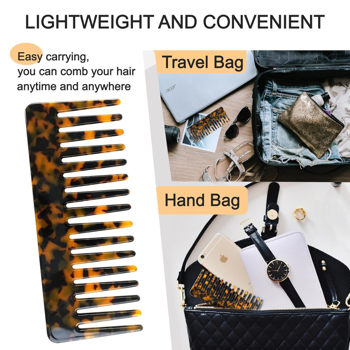 Personalized Hand-Engraved Tortoise Comb