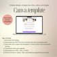 Canva template with a laptop displaying a wedding invitation design on a beige background.