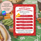 Game day sips and scores card with football-themed background