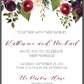 5x7 "Parker Collection" Deep Florals Wedding Invitation