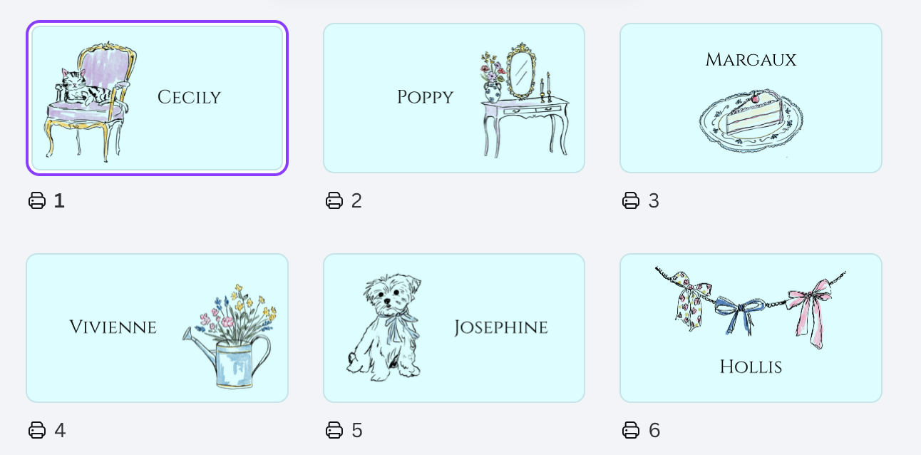 Garden Party Name Cards | Editable Canva Template