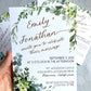 5x7 Green Eucalyptus Wedding Invitation - FOIL