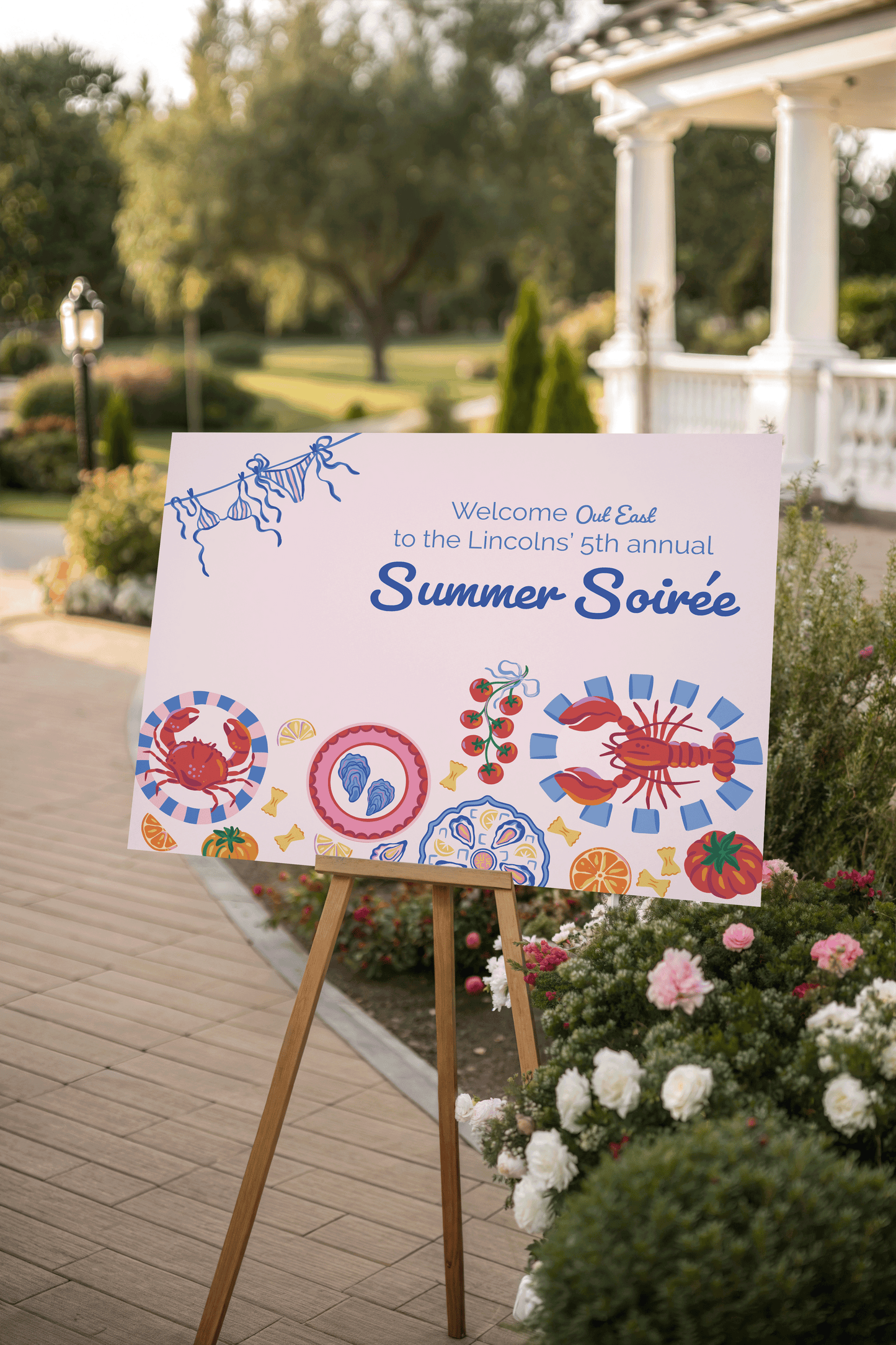 Custom Summer Soirée Foam Board Sign - Coastal Charm & Elegance