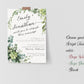 5x7 Green Eucalyptus Wedding Invitation