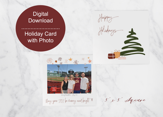 5" x 5" Happy Holidays Card with Photo